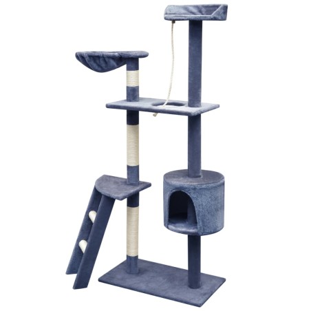 vidaXL Rascador para gatos poste rascador de sisal 150 cm azul oscuro