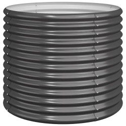 vidaXL Jardinera acero con recubrimiento polvo antracita 80x80x68 cm