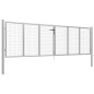 vidaXL Puerta de jardín de acero galvanizado plateado 415x150 cm vidaXL Puerta de jardín de acero galvanizado plateado 415x150 cm
