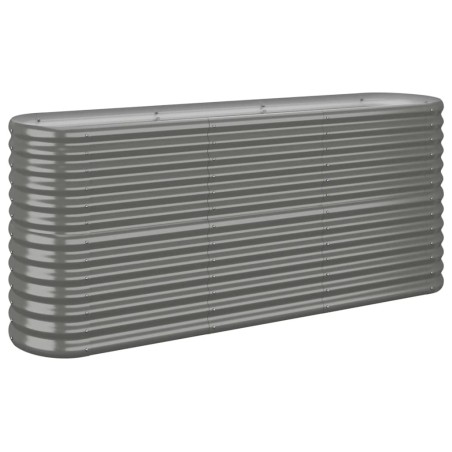 vidaXL Jardinera arriate acero recubrimiento polvo gris 152x40x68 cm