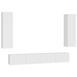 vidaXL Set de muebles de TV 4 piezas madera de ingeniería blanco