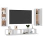 vidaXL Set de muebles de TV 4 piezas madera de ingeniería blanco