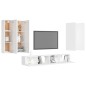 vidaXL Set de muebles de salón TV 6 piezas madera de ingeniería blanco vidaXL Set de muebles de salón TV 6 piezas madera de ingeniería blanco