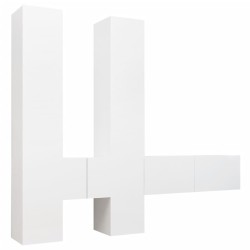 vidaXL Set de muebles de salón TV 6 piezas madera de ingeniería blanco