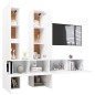 vidaXL Set de muebles de salón TV 6 piezas madera de ingeniería blanco