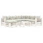 vidaXL Set muebles de jardín de palets 8 pzas con cojines beige madera vidaXL Set muebles de jardín de palets 8 pzas con cojines beige madera