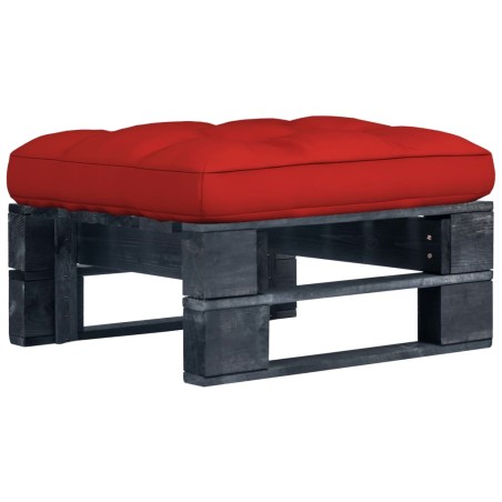 vidaXL Otomana de jardín de palets madera de pino impregnada negro