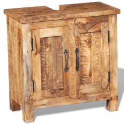 vidaXL Mueble de lavabo con espejo madera de mango maciza