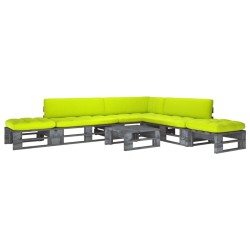 vidaXL Muebles de palets 6 pzas y cojines madera pino impregnada gris