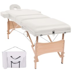 vidaXL Camilla de masaje plegable 3 zonas 10 cm grosor blanca