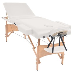 vidaXL Camilla de masaje plegable 3 zonas 10 cm grosor blanca