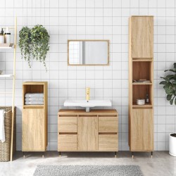 vidaXL Mueble de baño madera de ingeniería roble Sonoma 80x33x60 cm