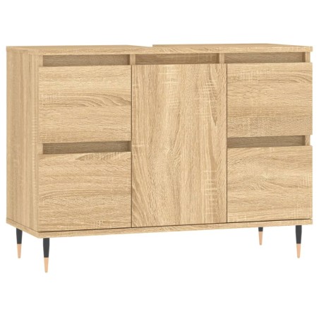 vidaXL Mueble de baño madera de ingeniería roble Sonoma 80x33x60 cm