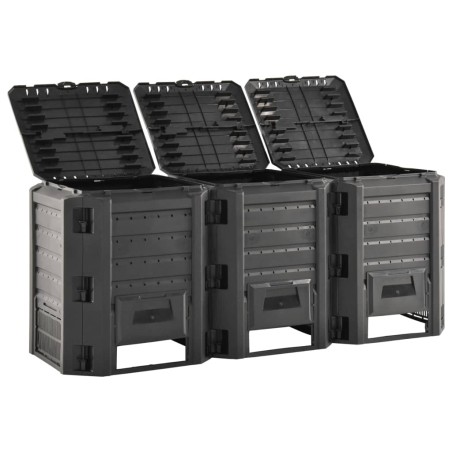 vidaXL Compostador de jardín negro 1200 L