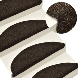 vidaXL Alfombra autoadhesiva escalera 10 uds 65x21x4 cm marrón oscuro