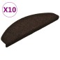 vidaXL Alfombra autoadhesiva escalera 10 uds 65x21x4 cm marrón oscuro vidaXL Alfombra autoadhesiva escalera 10 uds 65x21x4 cm marrón oscuro