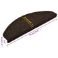 vidaXL Alfombra autoadhesiva escalera 10 uds 65x21x4 cm marrón oscuro vidaXL Alfombra autoadhesiva escalera 10 uds 65x21x4 cm marrón oscuro