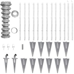 vidaXL Valla metálica con estacas postes acero galvanizado 25x1,25 m