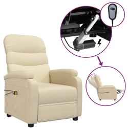 vidaXL Sillón de masaje eléctrico tela color crema