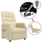 vidaXL Sillón de masaje eléctrico tela color crema vidaXL Sillón de masaje eléctrico tela color crema