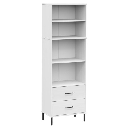 vidaXL Librería con 2 cajones OSLO madera maciza blanco 60x35x180 cm