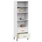 vidaXL Librería con 2 cajones OSLO madera maciza blanco 60x35x180 cm vidaXL Librería con 2 cajones OSLO madera maciza blanco 60x35x180 cm