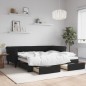 vidaXL Sofá cama nido con cajones terciopelo negro 90x190 cm vidaXL Sofá cama nido con cajones terciopelo negro 90x190 cm