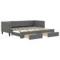 vidaXL Sofá cama nido con cajones tela gris oscuro 80x200 cm vidaXL Sofá cama nido con cajones tela gris oscuro 80x200 cm