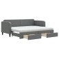 vidaXL Sofá cama nido con cajones tela gris oscuro 80x200 cm