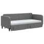 vidaXL Sofá cama nido con cajones tela gris oscuro 80x200 cm