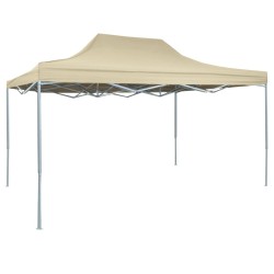 vidaXL Carpa plegable profesional acero color crema 3x4 m