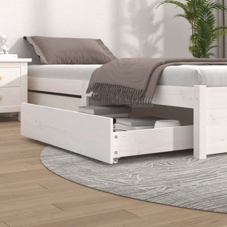 vidaXL Cajones de cama 2 unidades madera maciza de pino blanco
