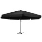 vidaXL Sombrilla de jardín con palo de aluminio negro 600 cm 