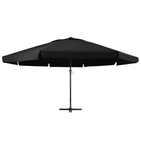 vidaXL Sombrilla de jardín con palo de aluminio negro 600 cm 