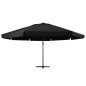 vidaXL Sombrilla de jardín con palo de aluminio negro 600 cm 