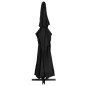 vidaXL Sombrilla de jardín con palo de aluminio negro 600 cm 