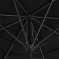 vidaXL Sombrilla de jardín con palo de aluminio negro 600 cm 