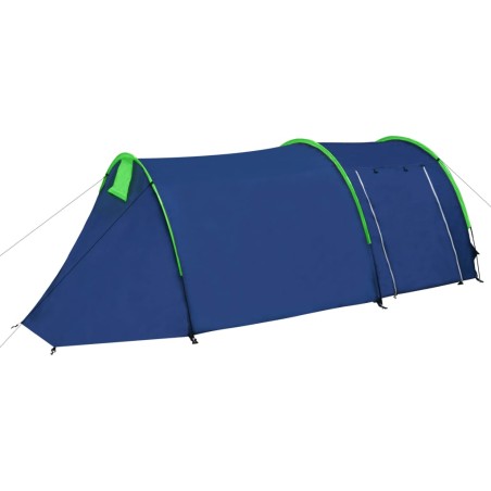 vidaXL Tienda de campaña 4 personas azul marino/verde