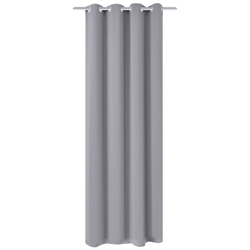 vidaXL Cortina opaca con ojales de metal 270x245 cm gris vidaXL Cortina opaca con ojales de metal 270x245 cm gris