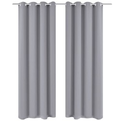 vidaXL Cortina opaca con ojales de metal 270x245 cm gris