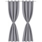 vidaXL Cortina opaca con ojales de metal 270x245 cm gris vidaXL Cortina opaca con ojales de metal 270x245 cm gris