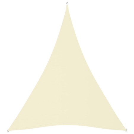 vidaXL Toldo de vela triangular tela Oxford color crema 5x7x7 m