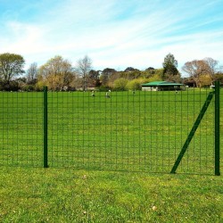 vidaXL Euro Valla de acero verde 25x1 m
