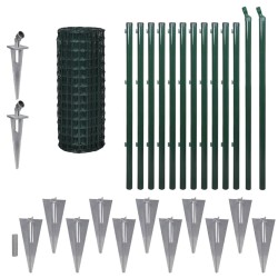 vidaXL Euro Valla de acero verde 25x1 m
