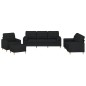 vidaXL Juego de sofás con cojines 4 piezas tela negro vidaXL Juego de sofás con cojines 4 piezas tela negro
