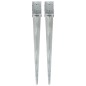 vidaXL Picas de tierra 2 uds acero galvanizado plateado 10x10x91 cm