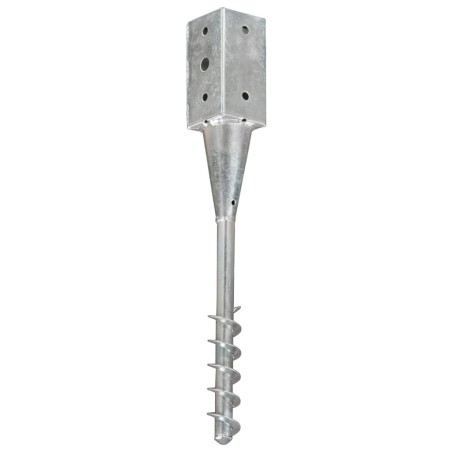 vidaXL Picas de tierra 6 unidades acero galvanizado plateado 7x7x56 cm