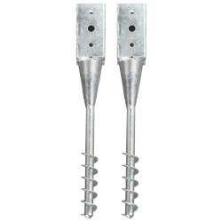 vidaXL Picas de tierra 2 uds acero galvanizado plateado 10x10x57 cm