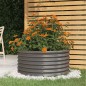 vidaXL Jardinera de acero con recubrimiento en polvo gris 80x80x36 cm vidaXL Jardinera de acero con recubrimiento en polvo gris 80x80x36 cm