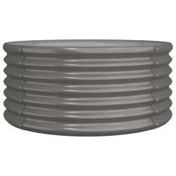 vidaXL Jardinera de acero con recubrimiento en polvo gris 80x80x36 cm
